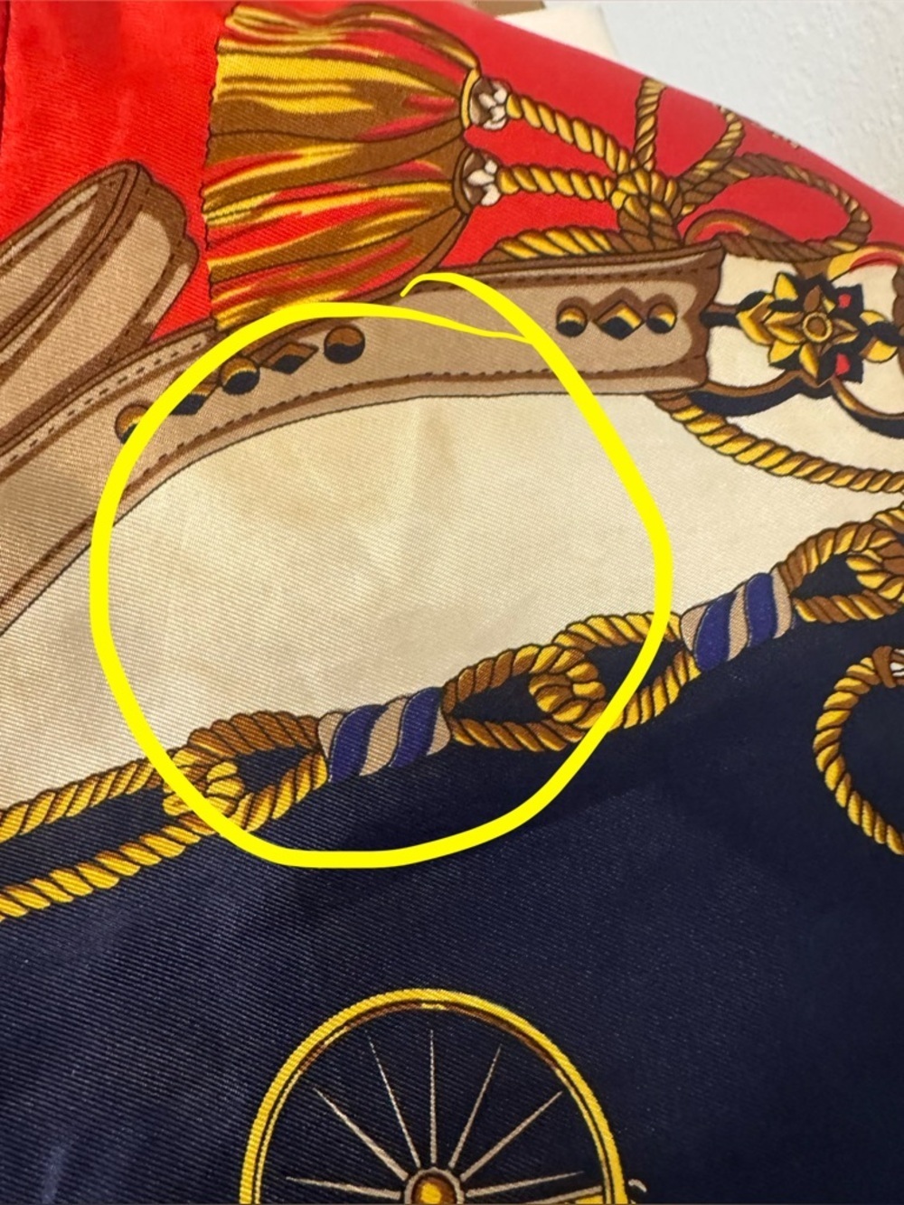 Vintage Angela Tong Bomber Jacket Equestrian Scarf Print Red Navy Retro M *READ* - Picture 8 of 13